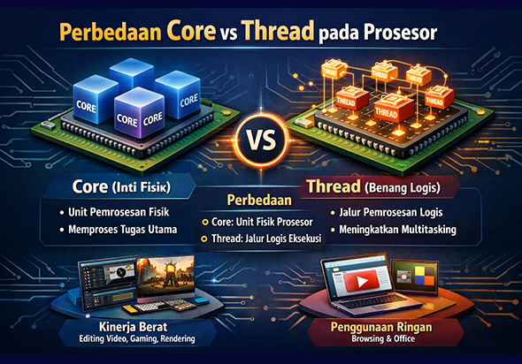 Perbedaan Core dan Thread pada Prosesor dan Pengaruhnya terhadap Performa