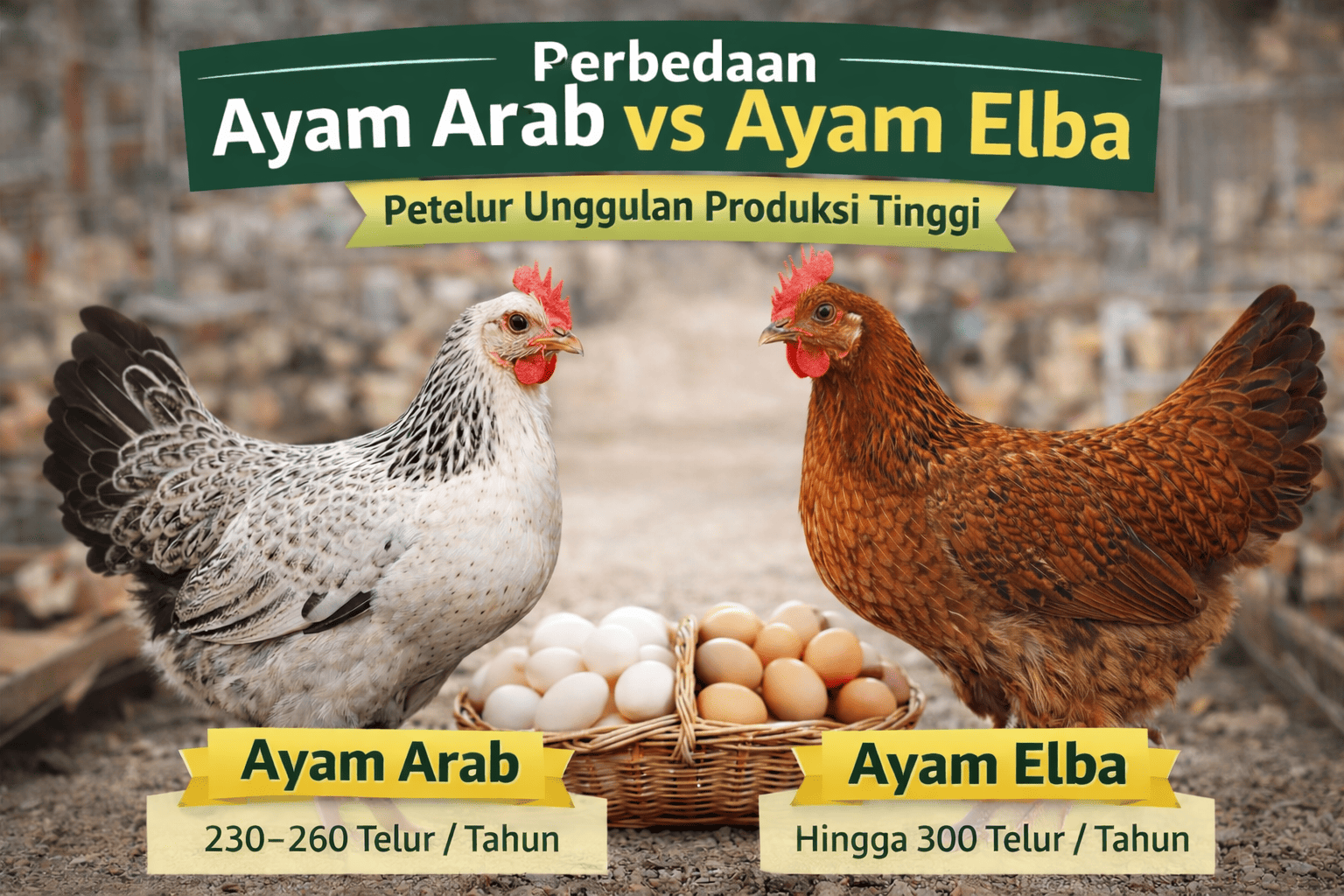 Perbedaan Ayam Arab dan Ayam Elba, Petelur Unggulan Produksi Tinggi