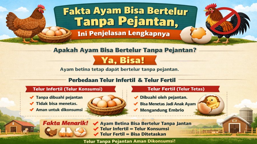 Fakta Ayam Bisa Bertelur Tanpa Pejantan, Ini Penjelasan Lengkapnya