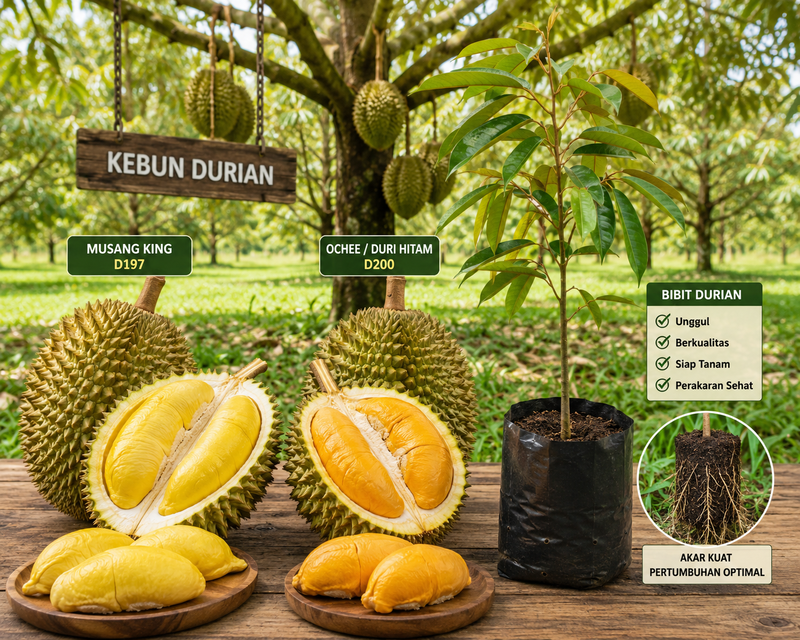 Inilah Perbedaan Durian Musang King dan Durian Duri Hitam dari Malaysia