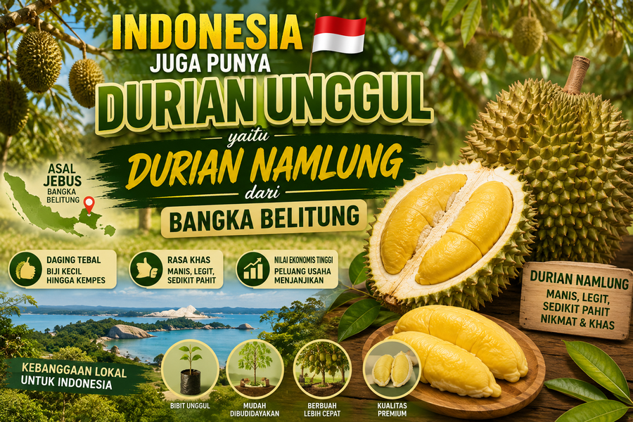 Indonesia juga Punya Durian Unggul yaitu Durian Namlung dari Bangka Belitung