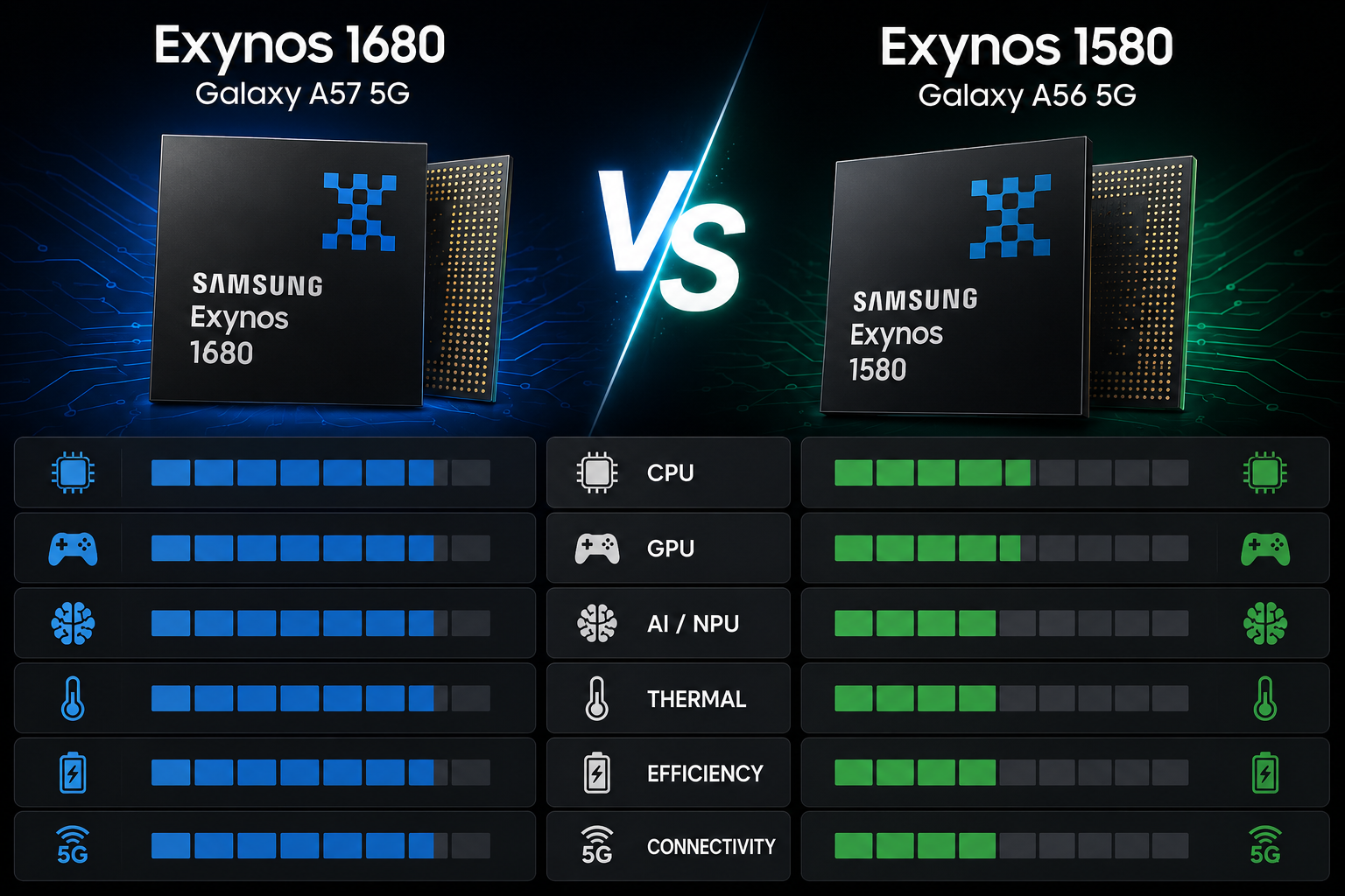 Perbandingan Exynos 1680 vs Exynos 1580 pada Samsung Galaxy A57 dan Galaxy A56