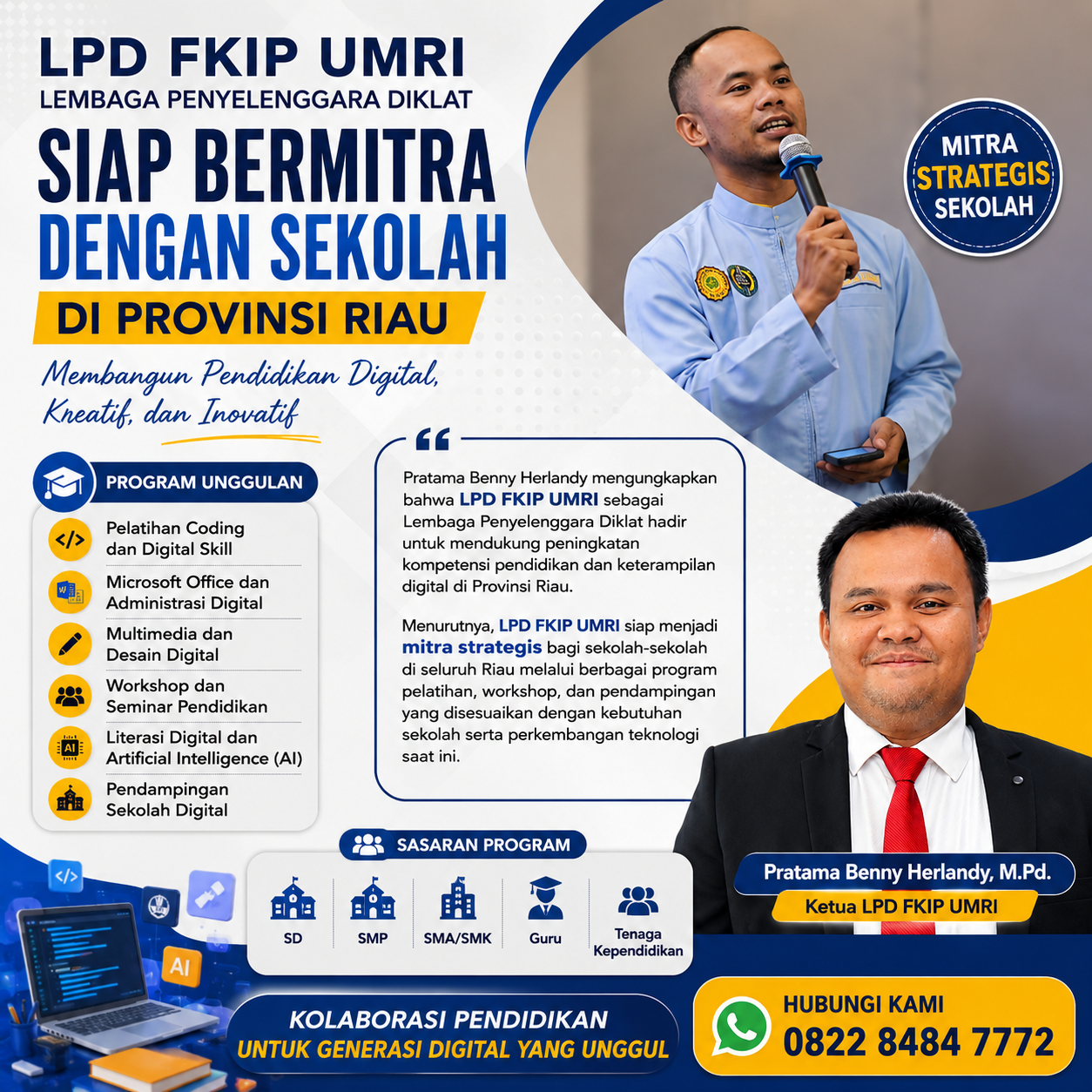 LPD FKIP UMRI Siap Bermitra dengan Sekolah di Riau untuk Penguatan Pendidikan Digital