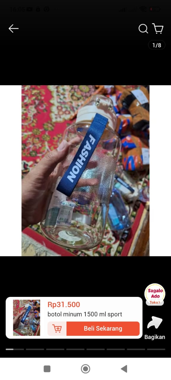 Botol Minum Transparan 1,5 ml Botol Air Minum Jumbo 1500 ml  Premium