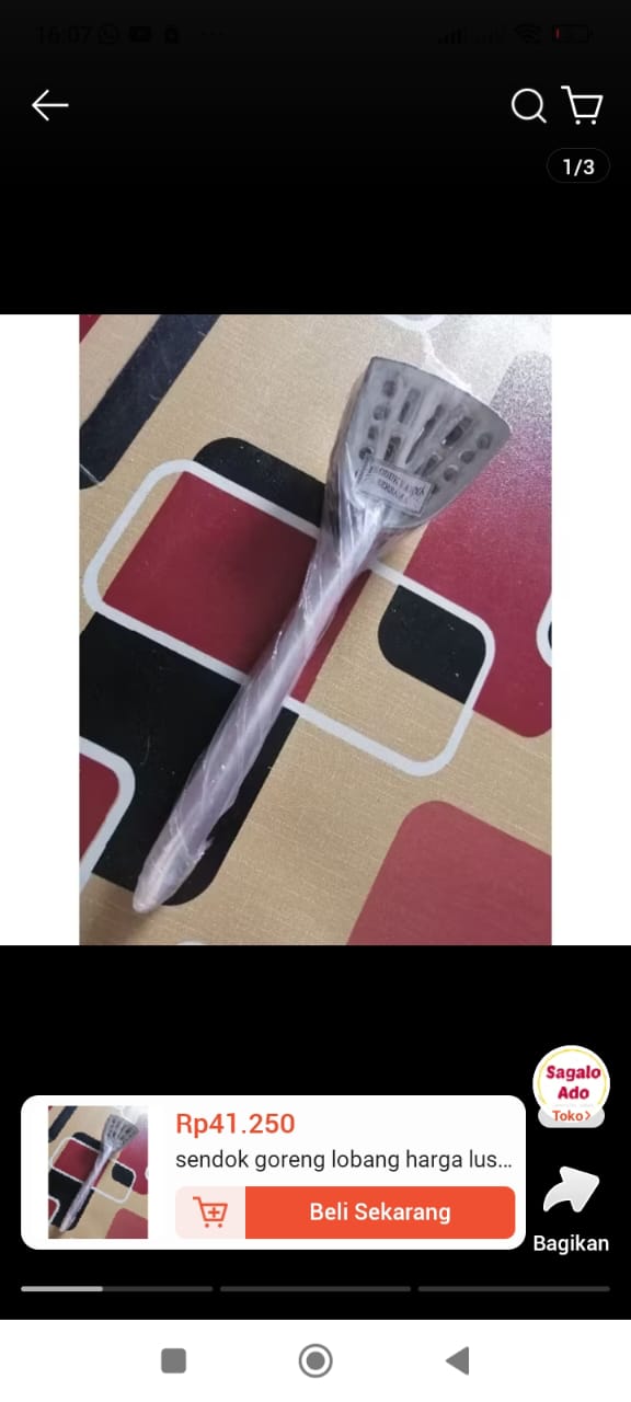 Spatula tuner slotted gagang stainless stell