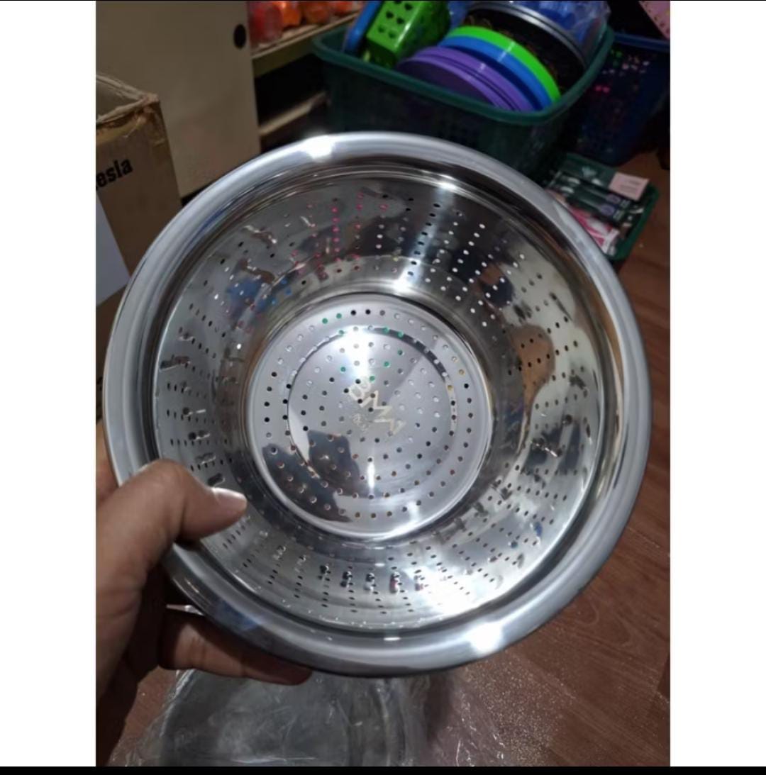 Panci penggorengan +saringan stainless premium 