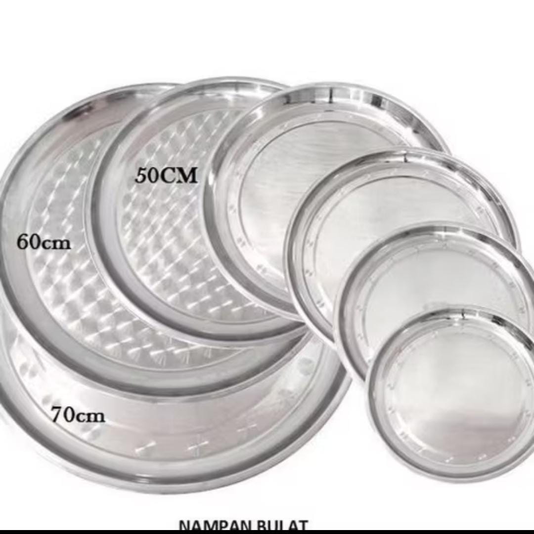 Nampan Bulat Stainless /Nampan Stenlis/Nampan Stanless tebal