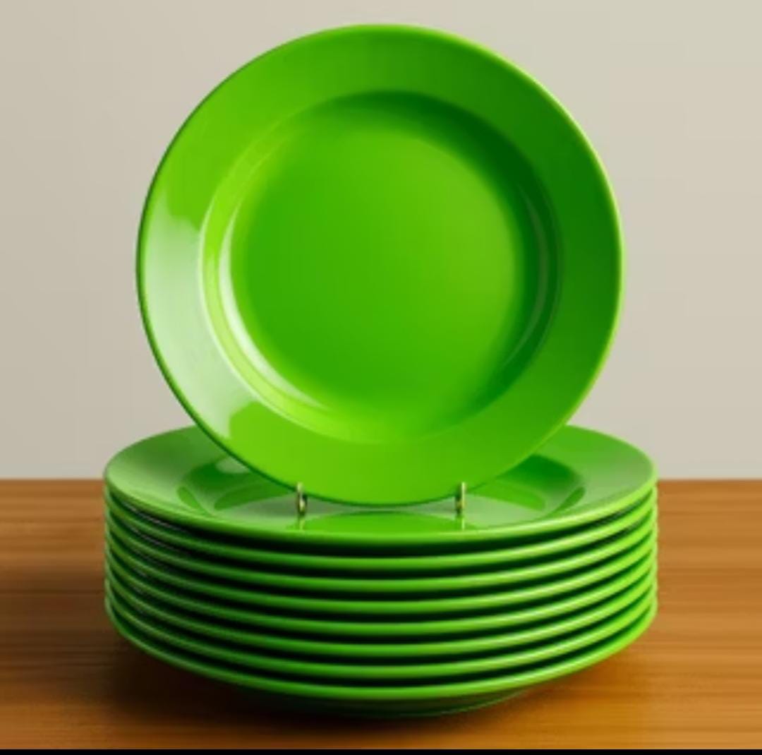 (12 PCS) Piring 21 cm Semi Melamin 