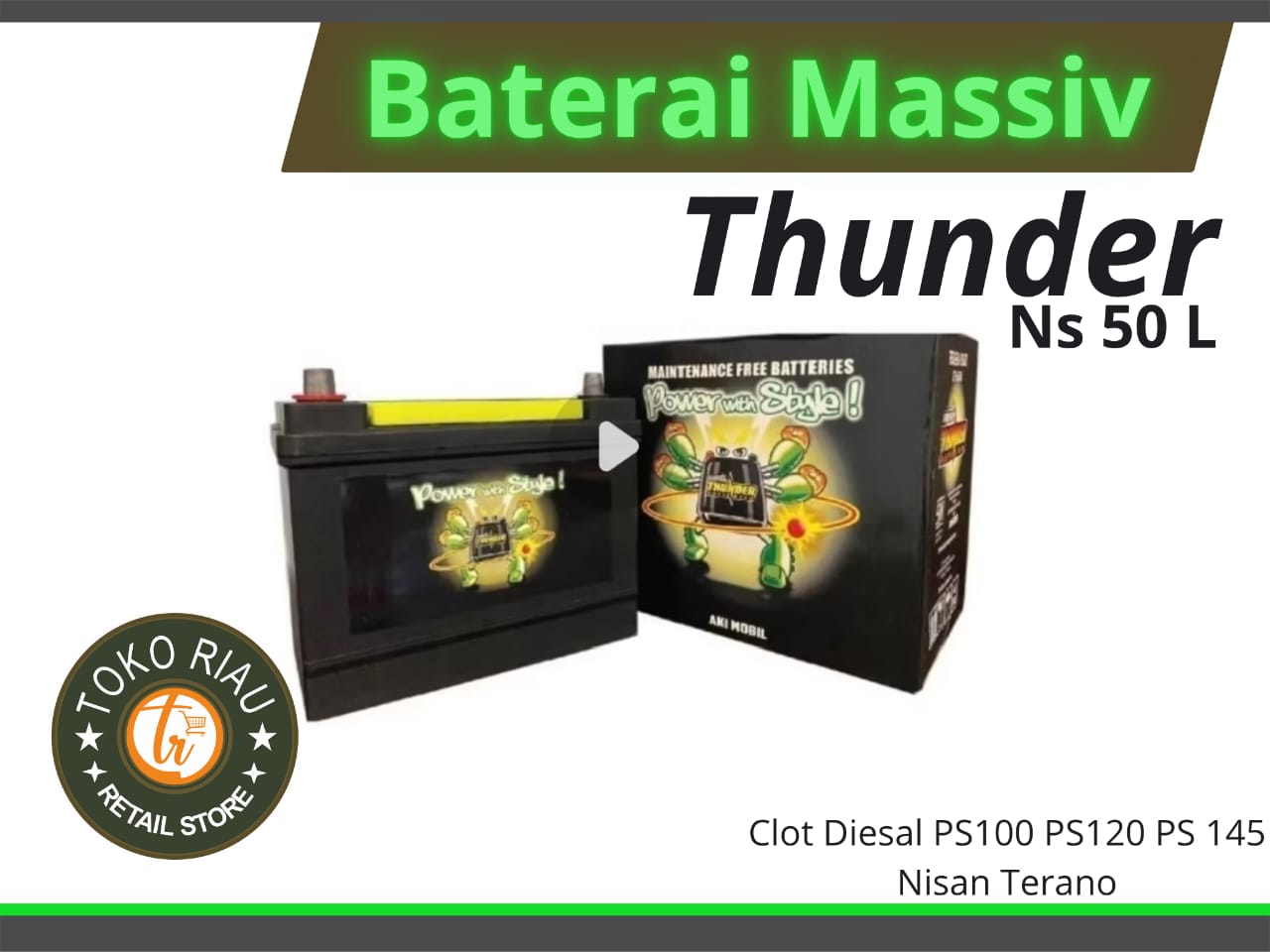 Baterai / Aki Massiv Thunder N50 Canter dan Terano