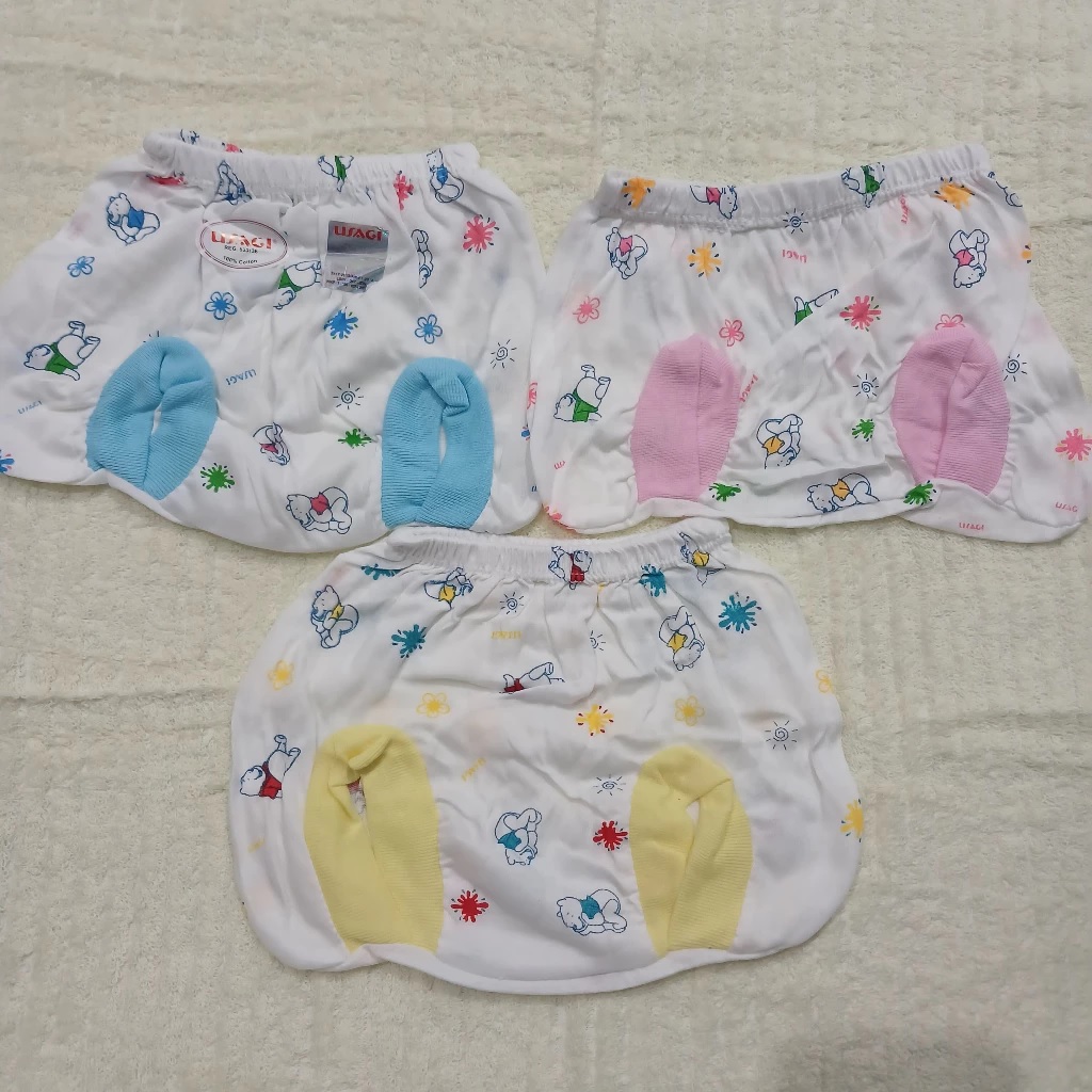 Celana Bayi Celana Usagi Full Print Putih 3 pcs