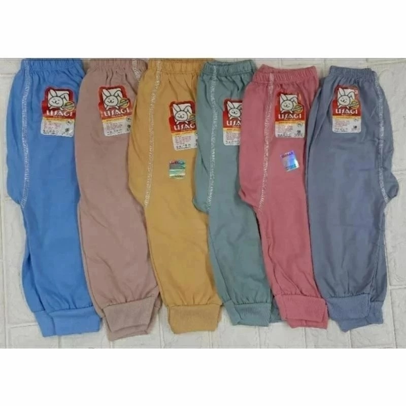 Celana Panjang Bayi Ukuran S  Merk Usagi Premium Polos 3 pcs (SNI)