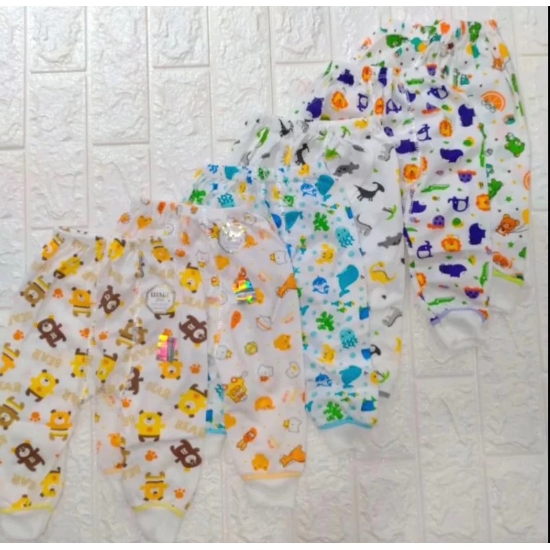 Celana Panjang Bayi Usagi Gold Putih Ukuran M Full Print 3 pcs SNI