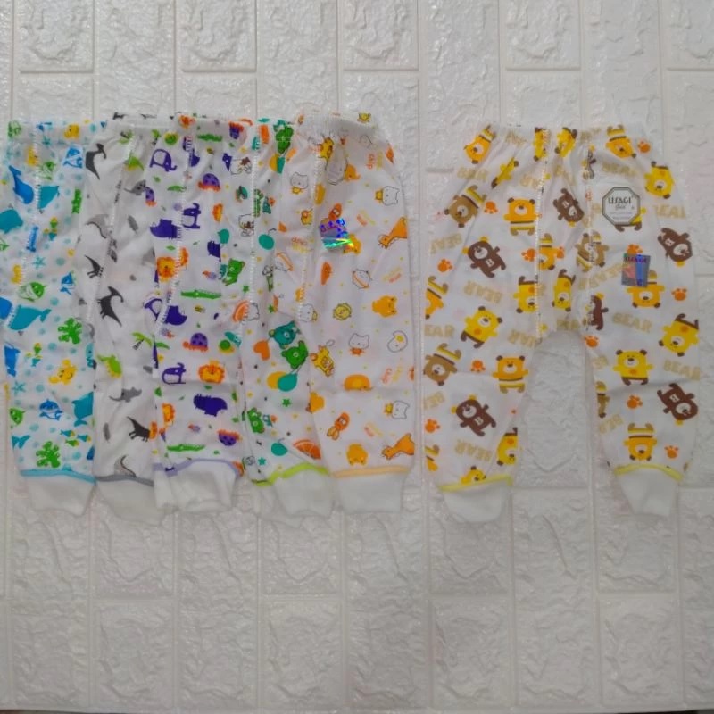 Celana Panjang Bayi Usagi Gold Putih Ukuran XXL Full Print 3 pcs SNI