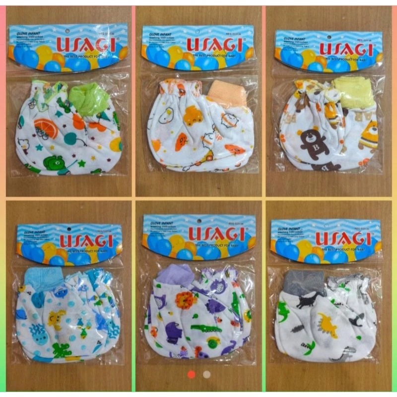 Sarung Tangan Dan Sarung Kaki Bayi Usagi Gold Putih 3 Pasang SNI