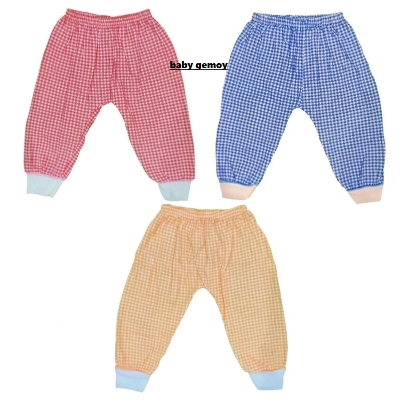 Usagi Celana Panjang Bayi Ukuran XL Catur / Kotak Katun SNI 3 Pcs