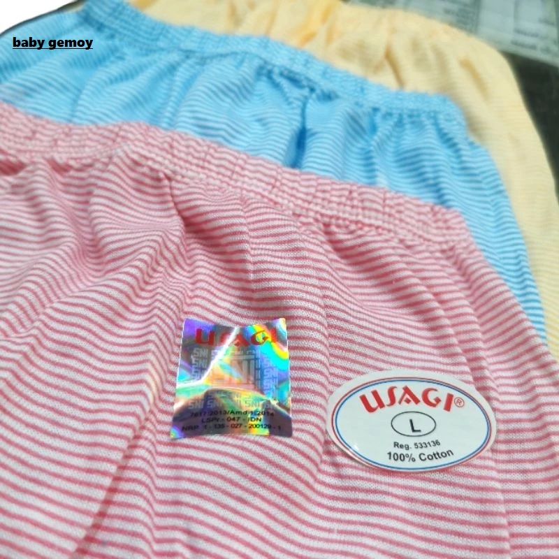 3 pcs Usagi Celana Panjang Usagi Salur Ukuran XL Katun SNI