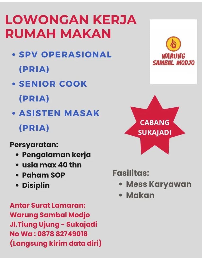 Lowongan Kerja Rumah Makan