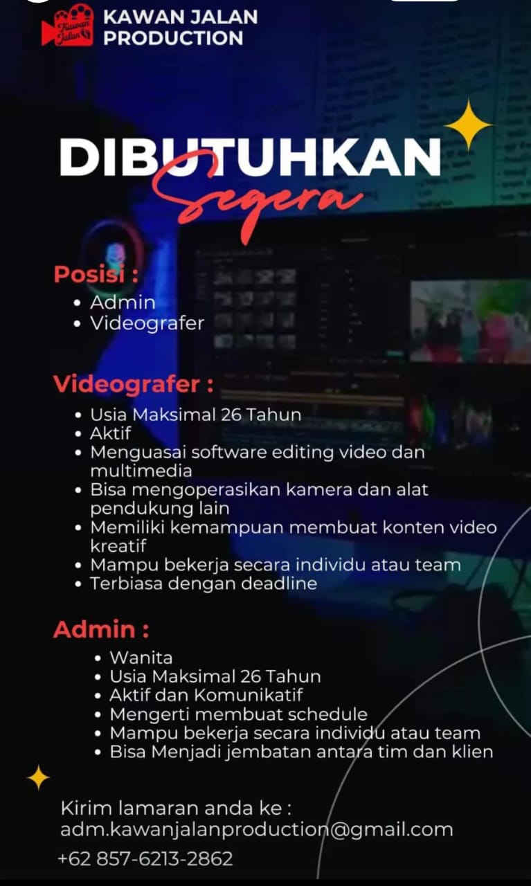 lowongan kerja kawan jalan production