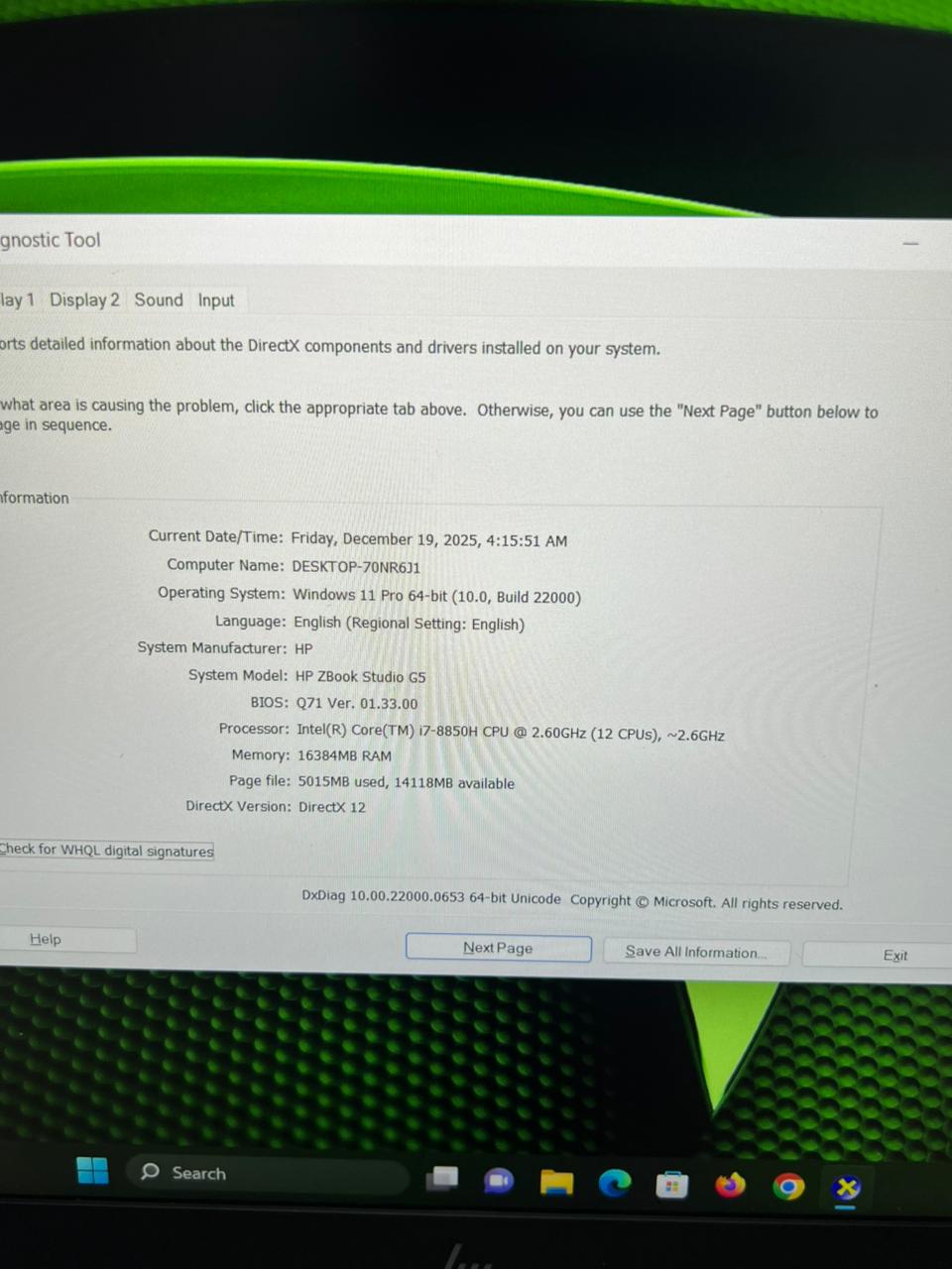 LAPTOP HP Z BOOK G5 WORK STATION 