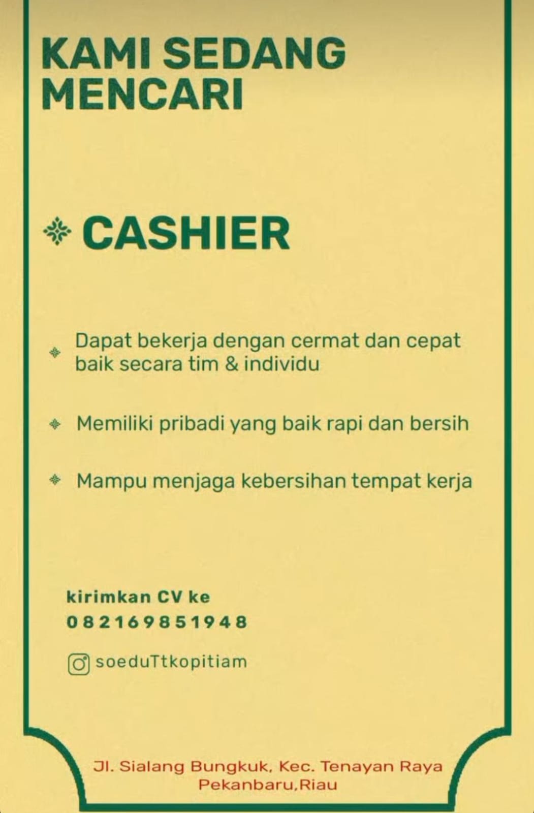 Lowongan kerja soeduttkopitiam