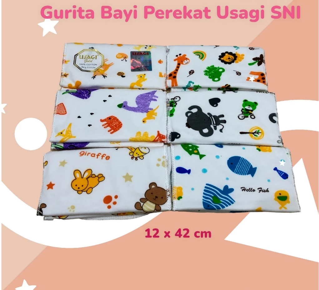 Usagi Gurita Bayi Lem Gold Putih / Perekat Isi 6 pcs Katun SNI Pekanbaru