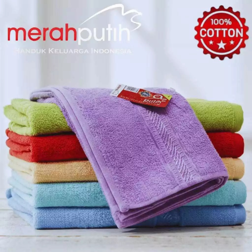 Handuk Merah Putih Polos Ukuran 30 cm x 70 cm / handuk leher / handuk sport / handuk jogging