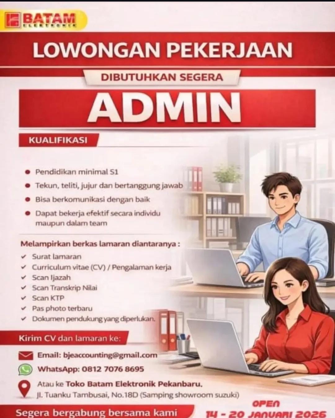 Lowongan Kerja Admin Pekanbaru