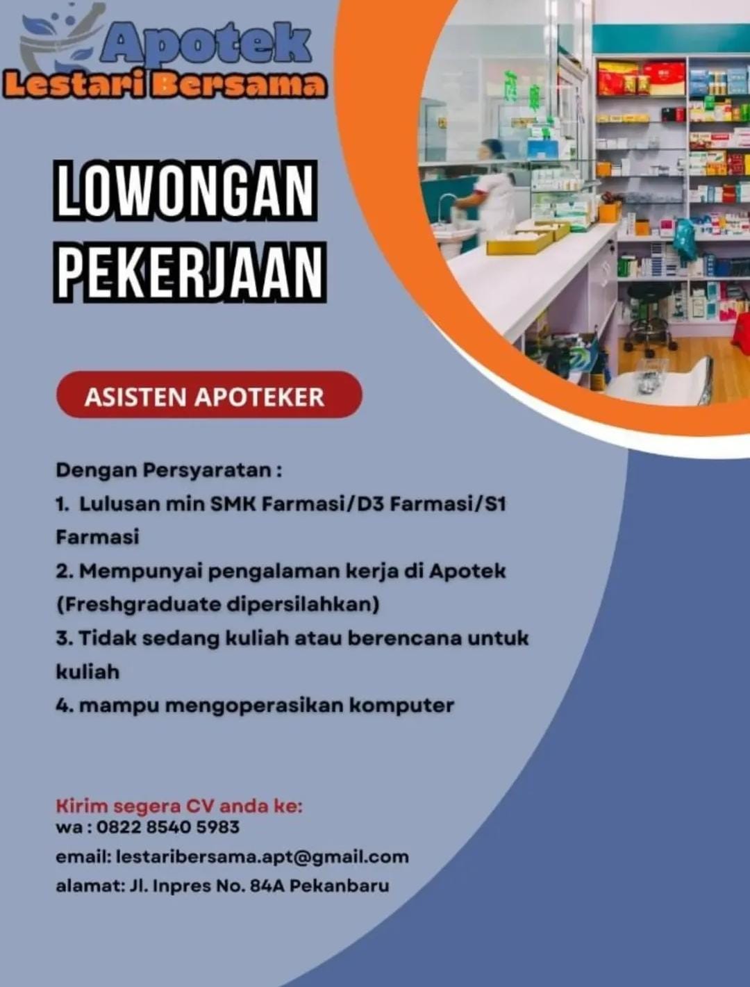 Lowongan Kerja Asisten Apoteker Pekanbaru