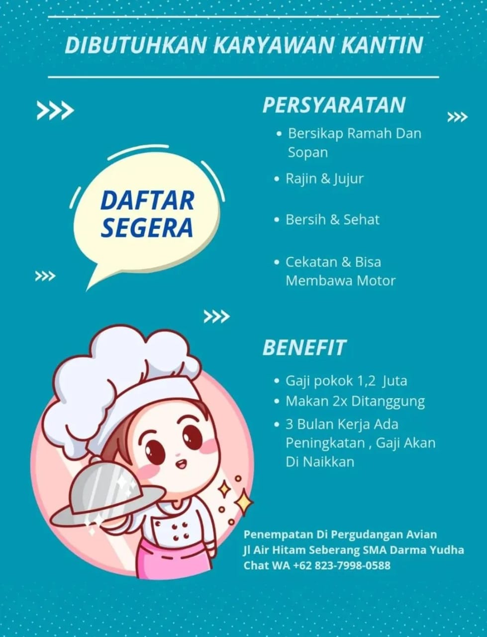 Lowongan Kerja Karyawan Kantin Pekanbaru