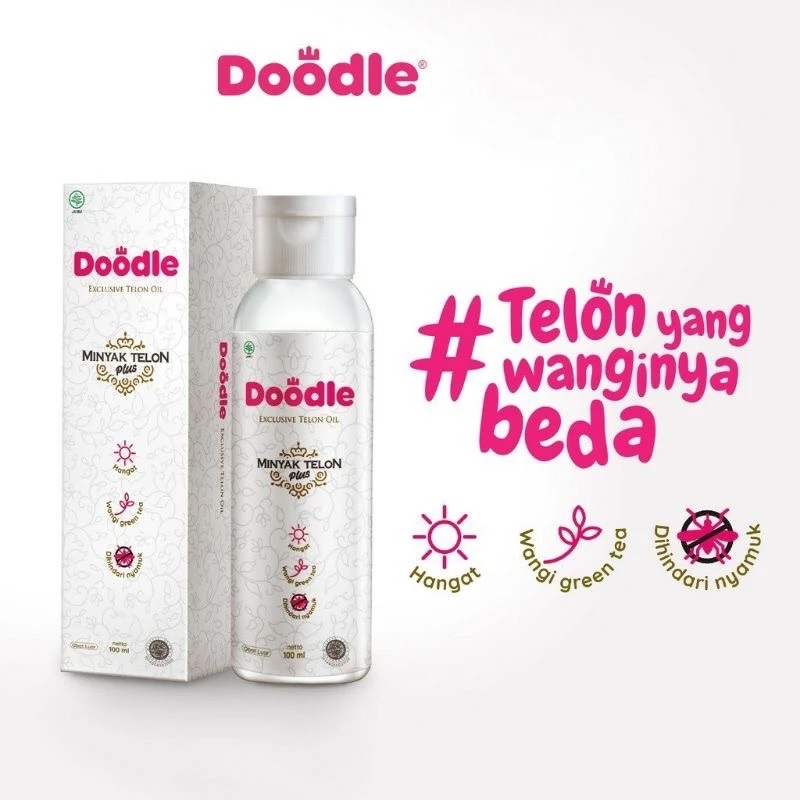 Doodle Minyak Telon Plus / Doodle Minyak Telon Green Tea 100 ml untuk Bayi dan Anak - anak
