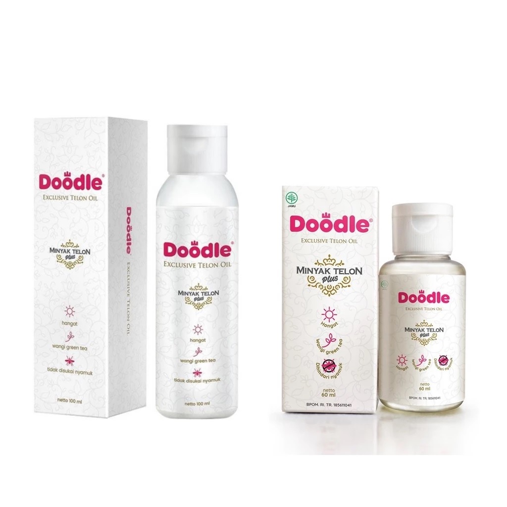 Doodle Minyak Telon Plus / Doodle Minyak Telon Green Tea 100 ml untuk Bayi dan Anak - anak