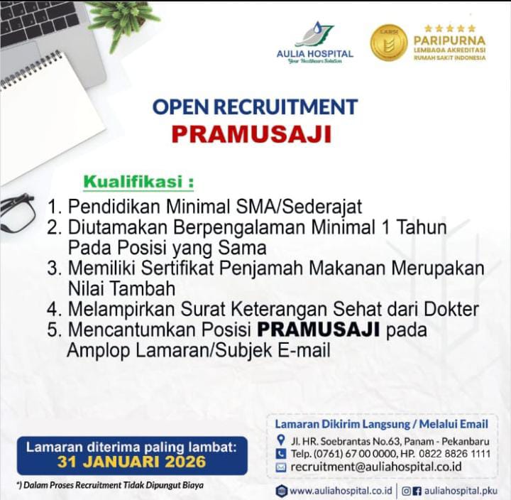 Lowongan Kerja Pramusaji Pekanbaru