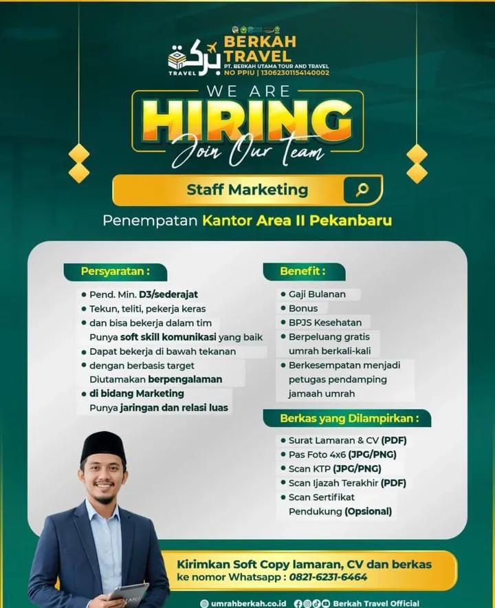 Lowongan Kerja Staff Marketing Pekanbaru