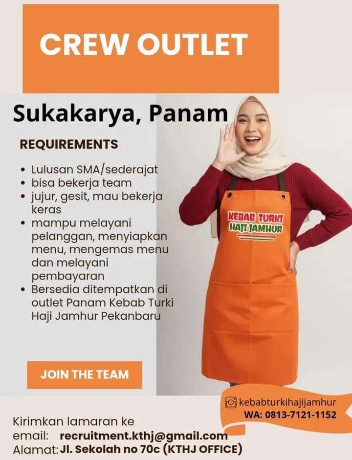 Lowongan Kerja Crew Outlet Pekanbaru