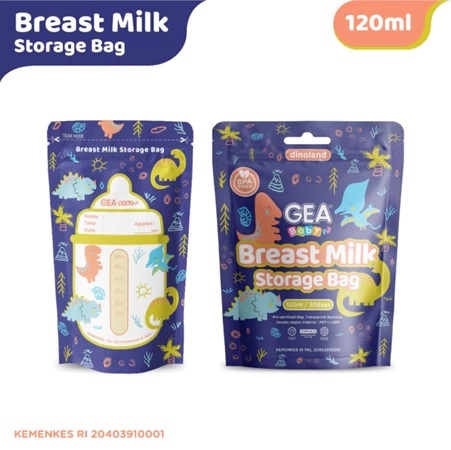 Gea Baby Breast Milk Storage Bag ukuran 120ml / Kantong Asi isi 30 Double Zipper dan anti bocor