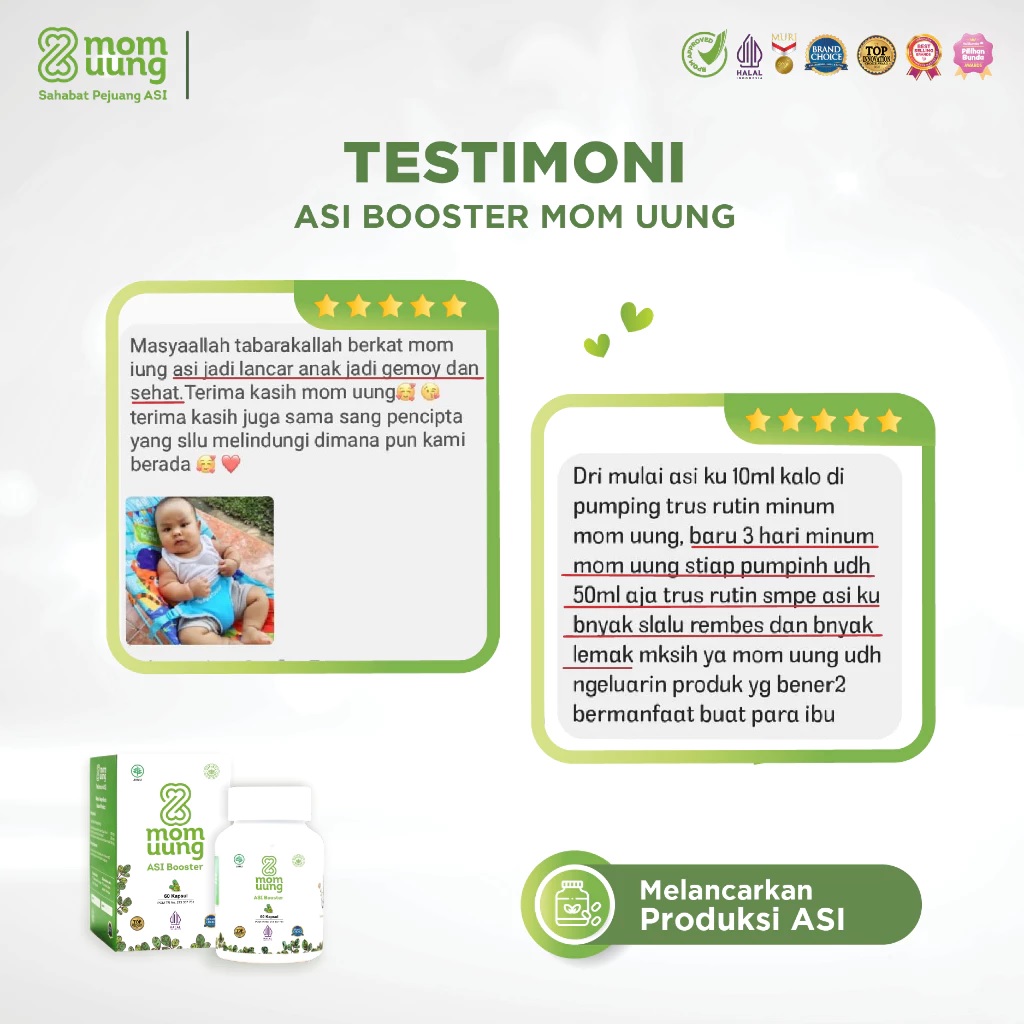 MOM UUNG ASI Booster 60 Kapsul / PELANCAR ASI 60 Kapsul NATURAL