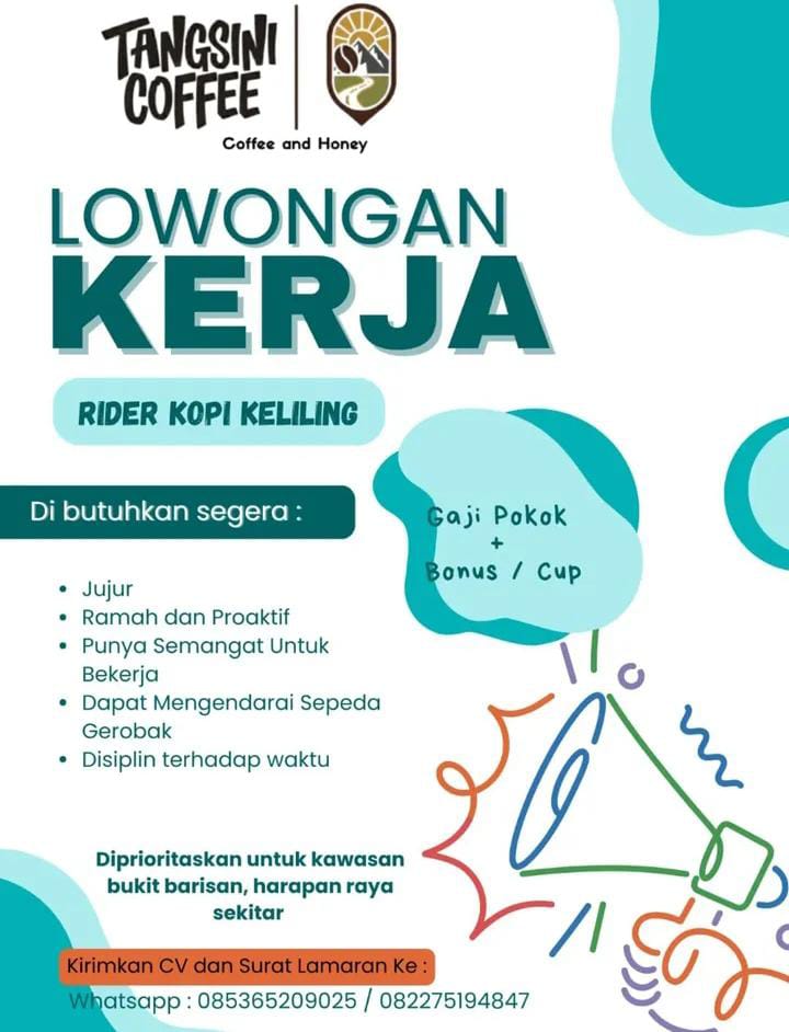 Lowongan Kerja Rider Kopi Keliling Pekanbaru