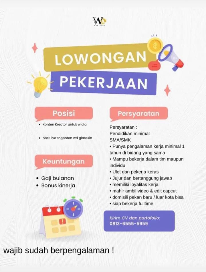 Lowongan Kerja Konten Kreator Pekanbaru