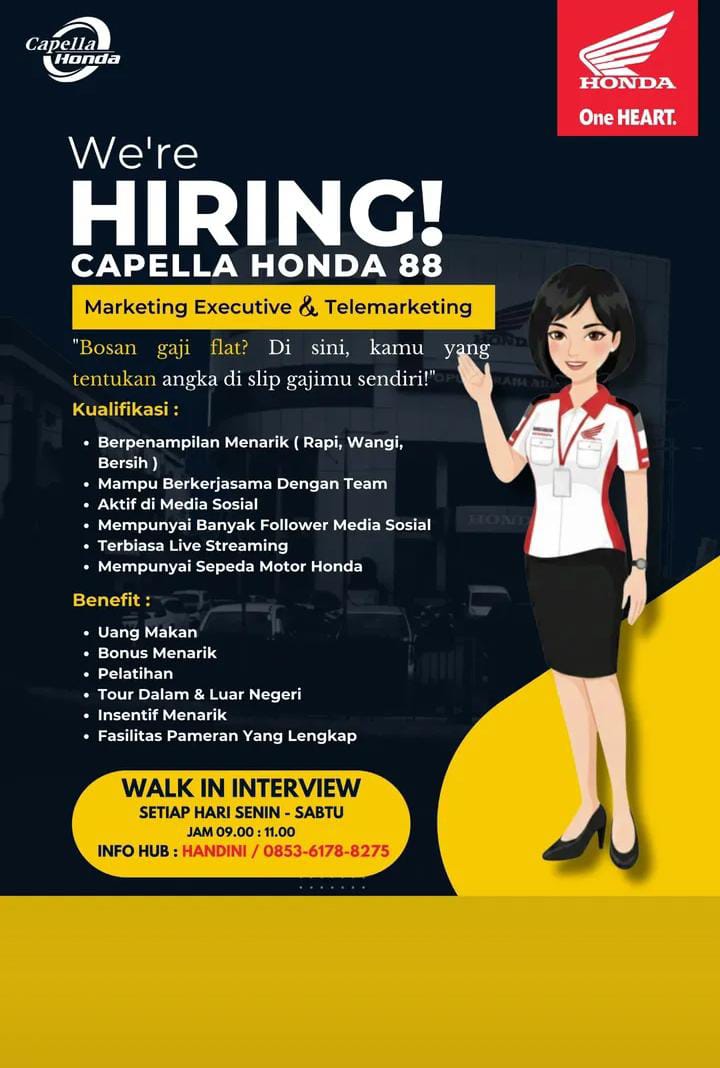 Lowongan Kerja Marketing Honda Pekanbaru