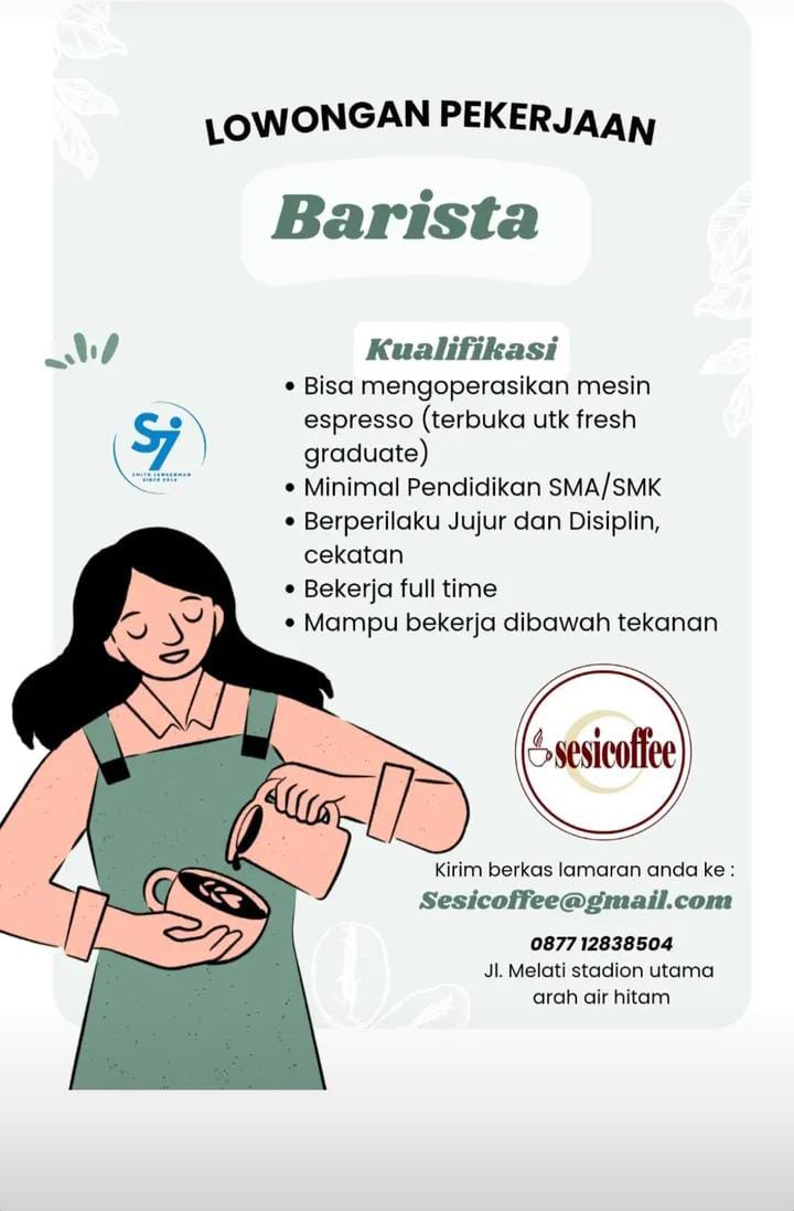 Lowongan Kerja Barista Pekanbaru