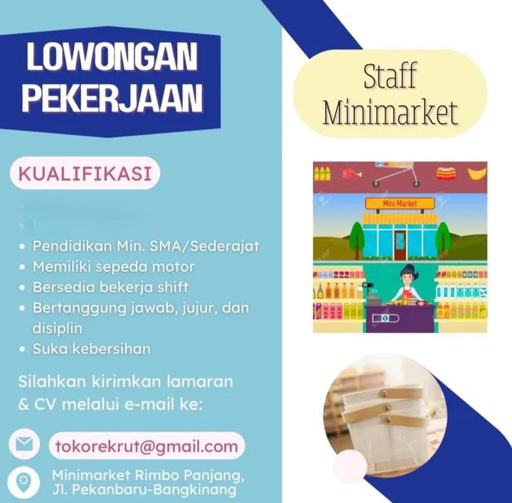Lowongan Kerja staff Minimarket Pekanbaru