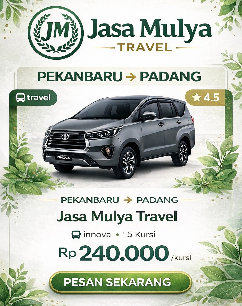 Travel Pekanbaru - Padang